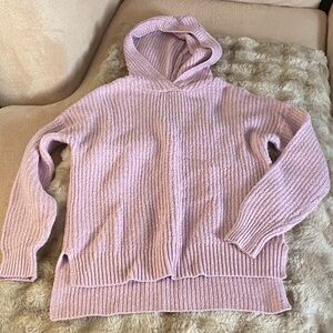 Rachel Zoe Light Pink Knit Hoodie Sweater